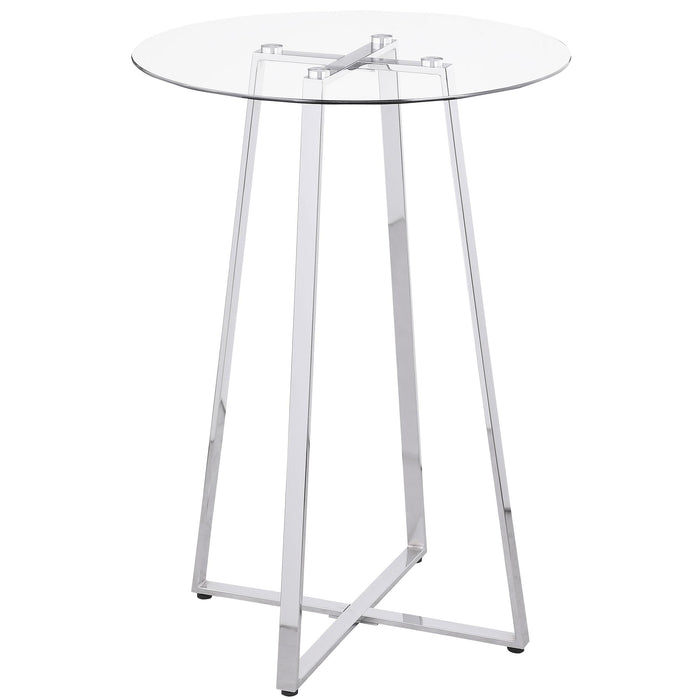 Zanella Glass Top Bar Table Chrome - Imperial Furniture (Las Vegas, NV) - Multi Location