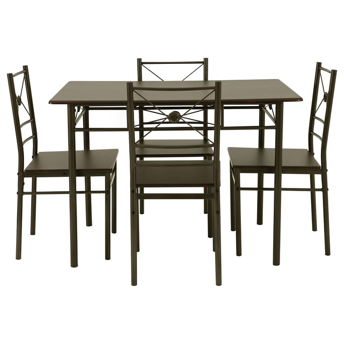 Anna 5-piece Rectangular Dining Set Dark Bronze - Imperial Furniture (Las Vegas, NV) - Multi Location