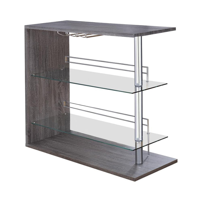 Prescott Rectangular 2-shelf Bar Unit Grey - Imperial Furniture (Las Vegas, NV) - Multi Location