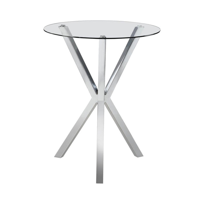 Denali Round Glass Top Bar Table Chrome - Imperial Furniture (Las Vegas, NV) - Multi Location