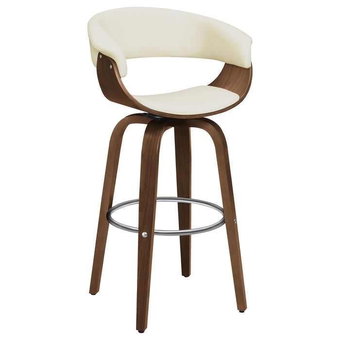 Zion Upholstered Swivel Bar Stool Walnut and Ecru - Imperial Furniture (Las Vegas, NV) - Multi Location