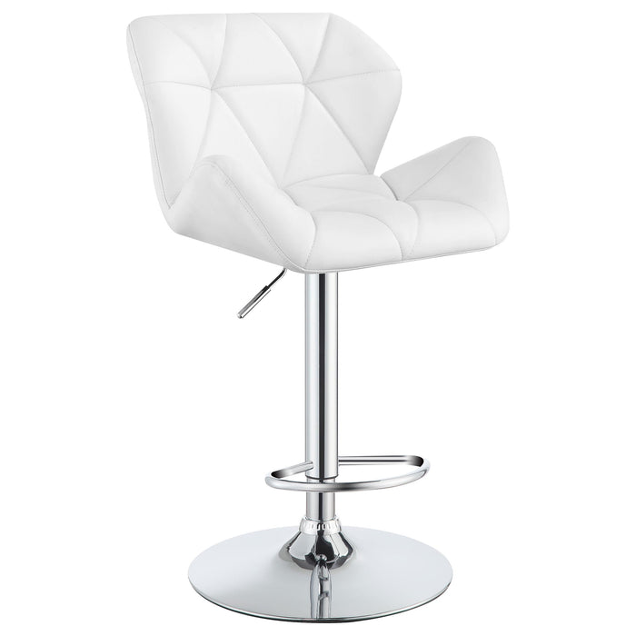Berrington Adjustable Bar Stools Chrome and White (Set of 2) - Imperial Furniture (Las Vegas, NV) - Multi Location