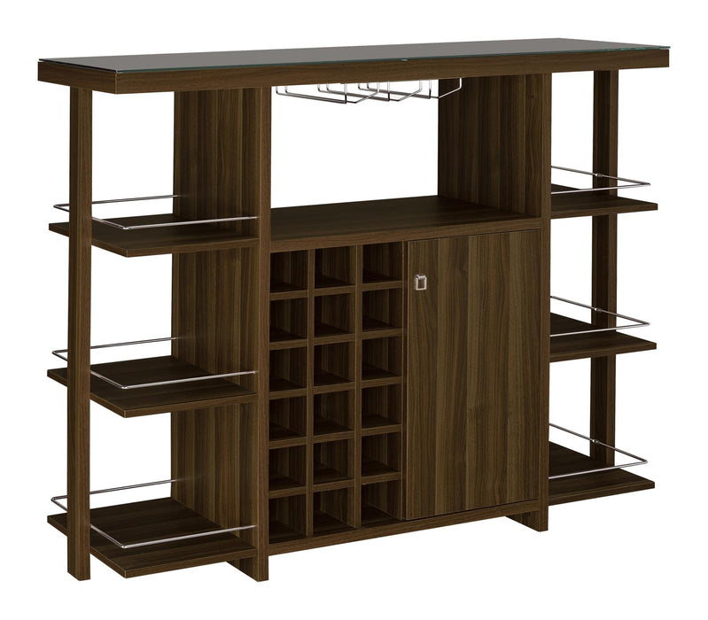 Evelio Bar Unit with Wine Bottle Storage Walnut - Imperial Furniture (Las Vegas, NV) - Multi Location