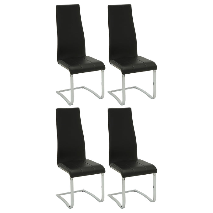 Montclair High Back Dining Chairs Black and Chrome (Set of 4) - Imperial Furniture (Las Vegas, NV) - Multi Location