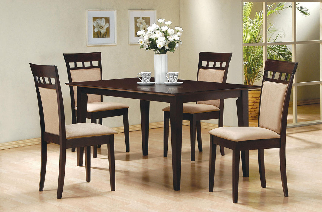 Gabriel 5-piece Rectangular 59-inch Closed Back Dining Set Cappuccino - Imperial Furniture (Las Vegas, NV) - Multi Location
