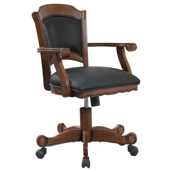 Turk Game Chair with Casters Black and Tobacco - Imperial Furniture (Las Vegas, NV) - Multi Location