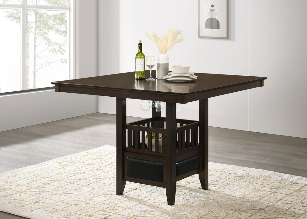 Jaden Square Counter Height Table with Storage Espresso - Imperial Furniture (Las Vegas, NV) - Multi Location