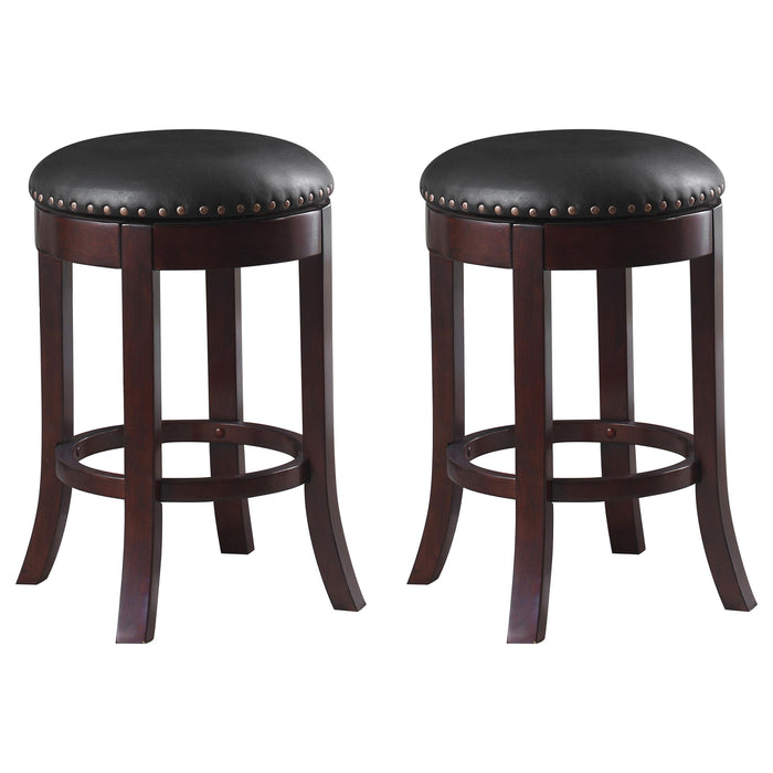 Aboushi Swivel Counter Height Stools with Upholstered Seat Brown (Set of 2) - Imperial Furniture (Las Vegas, NV) - Multi Location
