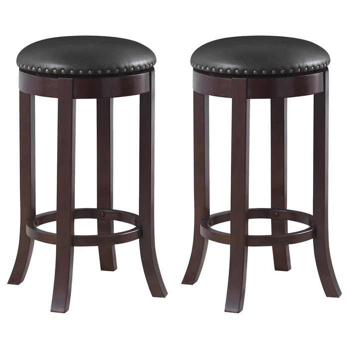Aboushi Swivel Bar Stools with Upholstered Seat Brown (Set of 2) - Imperial Furniture (Las Vegas, NV) - Multi Location