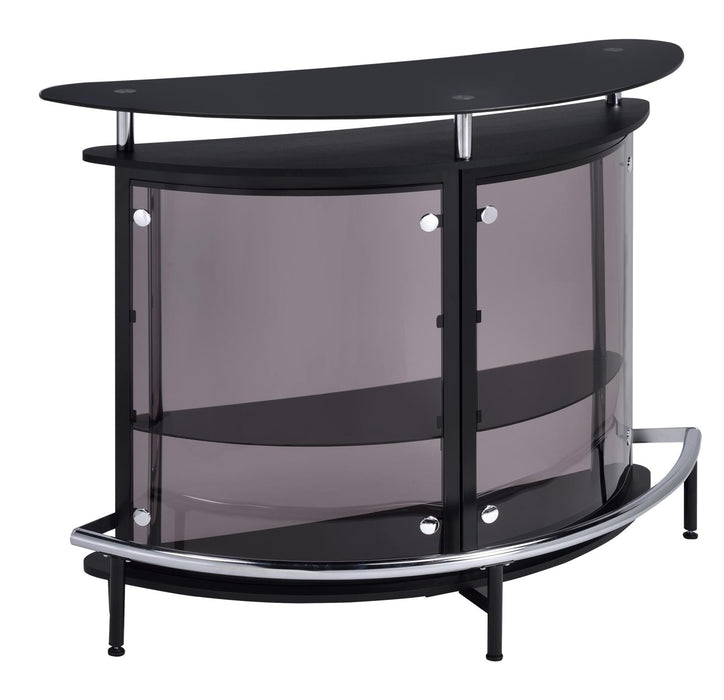 Amarillo 2-tier Bar Unit Black and Chrome - Imperial Furniture (Las Vegas, NV) - Multi Location