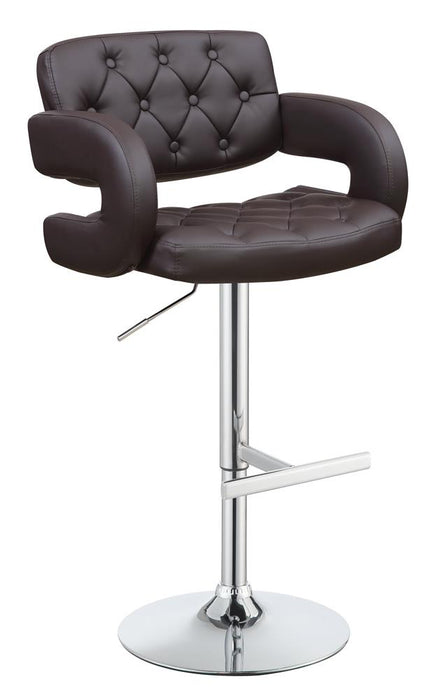 Brandi Adjustable Bar Stool Chrome and Brown - Imperial Furniture (Las Vegas, NV) - Multi Location