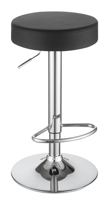 Ramses 29" Adjustable Bar Stool Chrome and Black - Imperial Furniture (Las Vegas, NV) - Multi Location