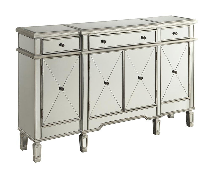 Aconitum 4-door Wine Cabinet Clear Mirror - Imperial Furniture (Las Vegas, NV) - Multi Location