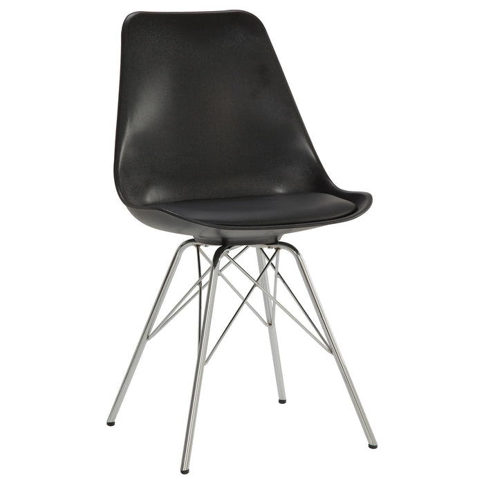 Juniper Armless Dining Chairs Black and Chrome (Set of 2) - Imperial Furniture (Las Vegas, NV) - Multi Location