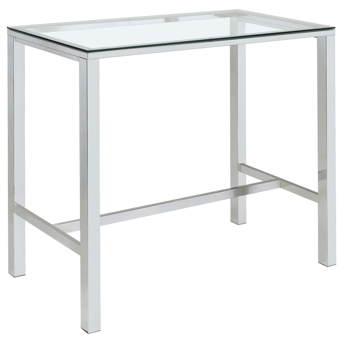 Tolbert Bar Table with Glass Top Chrome - Imperial Furniture (Las Vegas, NV) - Multi Location