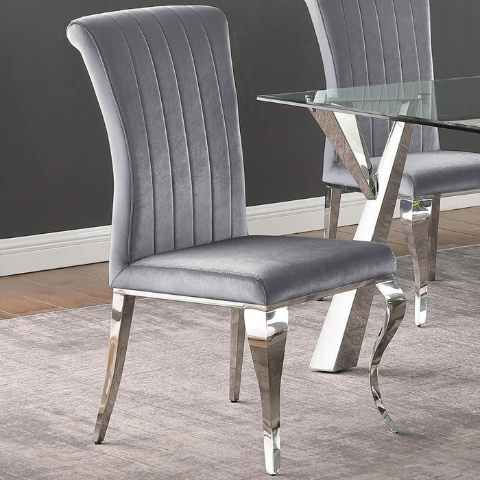 Betty Upholstered Side Chairs Grey and Chrome (Set of 4) - Imperial Furniture (Las Vegas, NV) - Multi Location