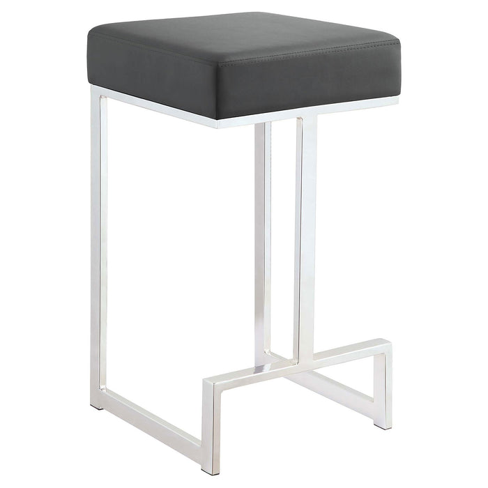 Gervase Square Counter Height Stool Grey and Chrome - Imperial Furniture (Las Vegas, NV) - Multi Location
