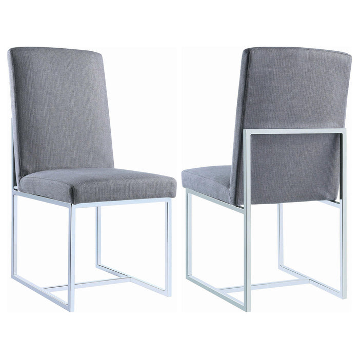 Mackinnon Upholstered Side Chairs Grey and Chrome (Set of 2) - Imperial Furniture (Las Vegas, NV) - Multi Location