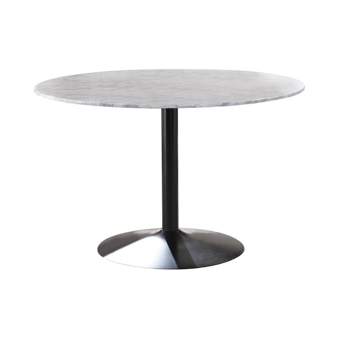 Bartole Round Dining Table White and Matte Black - Imperial Furniture (Las Vegas, NV) - Multi Location
