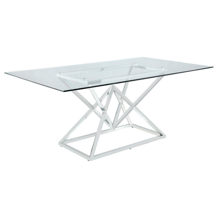Beaufort Rectangle Glass Top Dining Table Chrome - Imperial Furniture (Las Vegas, NV) - Multi Location