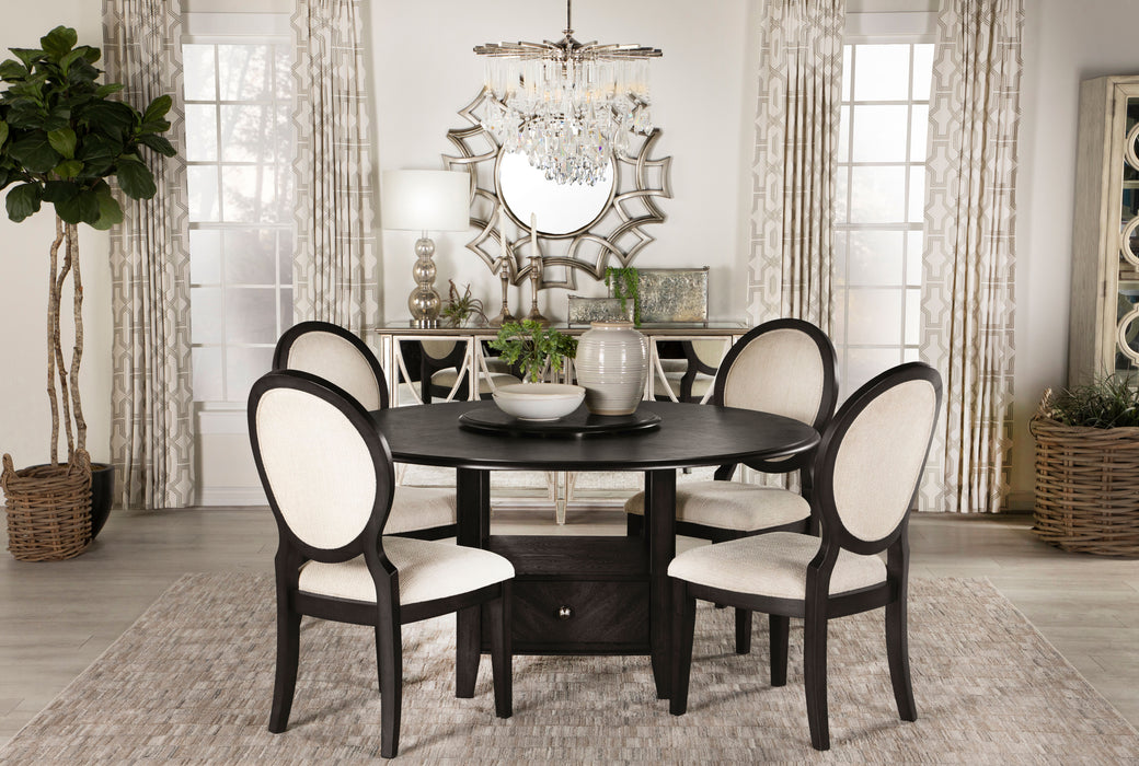 Twyla 5-piece Round Dining Set Dark Cocoa and Cream - Imperial Furniture (Las Vegas, NV) - Multi Location