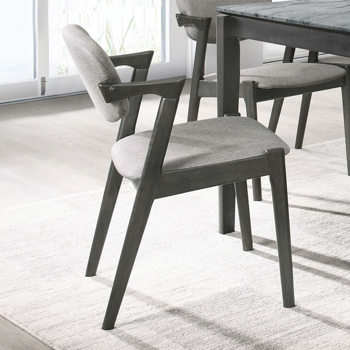 Stevie Upholstered Demi Arm Dining Side Chairs Brown Grey and Black (Set of 2) - Imperial Furniture (Las Vegas, NV) - Multi Location