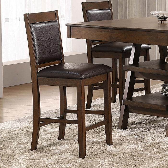 Dewey Upholstered Counter Height Chairs with Footrest (Set of 2) Brown and Walnut - Imperial Furniture (Las Vegas, NV) - Multi Location