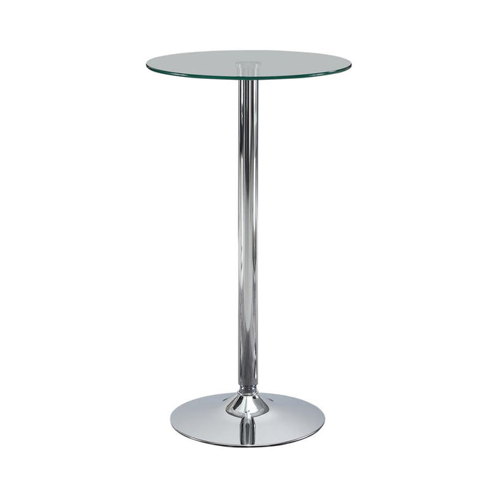 Abiline Glass Top Round Bar Table Chrome - Imperial Furniture (Las Vegas, NV) - Multi Location