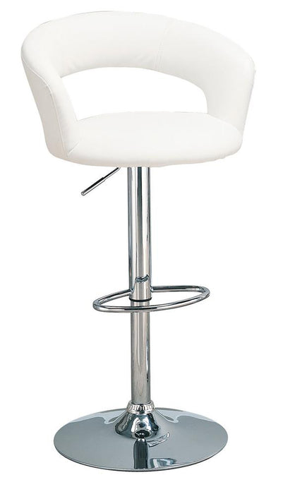 Barraza 29" Adjustable Height Bar Stool White and Chrome - Imperial Furniture (Las Vegas, NV) - Multi Location