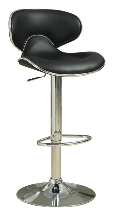 Edenton Upholstered Adjustable Height Bar Stools Black and Chrome (Set of 2) - Imperial Furniture (Las Vegas, NV) - Multi Location