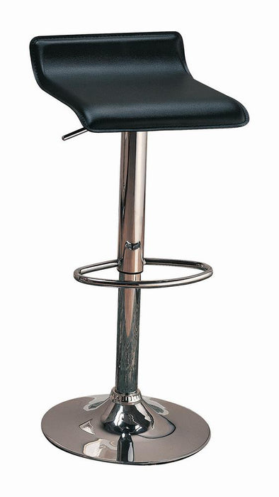 Bidwell 29" Upholstered Backless Adjustable Bar Stools Black and Chrome (Set of 2) - Imperial Furniture (Las Vegas, NV) - Multi Location