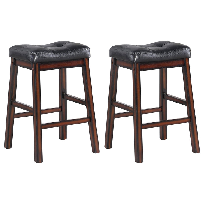 Donald Upholstered Counter Height Stools Black and Cappuccino (Set of 2) - Imperial Furniture (Las Vegas, NV) - Multi Location