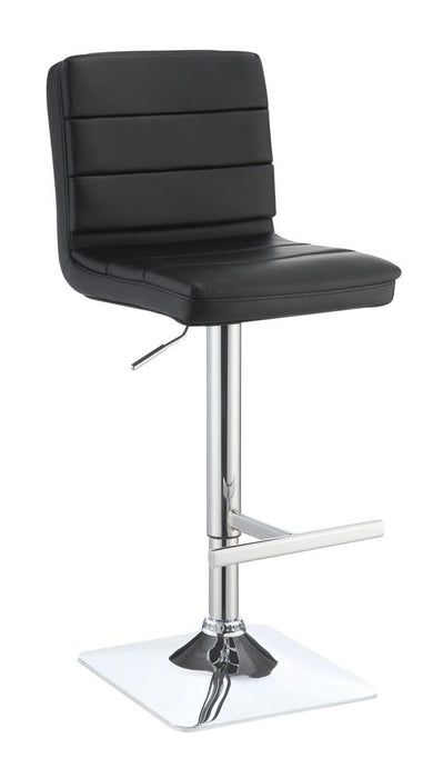 Bianca Upholstered Adjustable Bar Stools Black and Chrome (Set of 2) - Imperial Furniture (Las Vegas, NV) - Multi Location