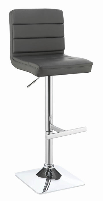 Bianca Upholstered Adjustable Bar Stools Grey and Chrome (Set of 2) - Imperial Furniture (Las Vegas, NV) - Multi Location