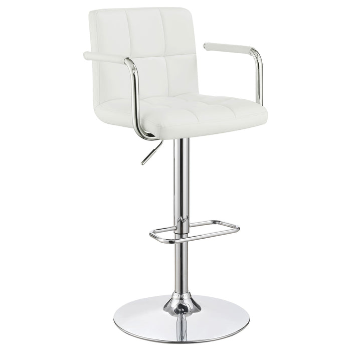Palomar Adjustable Height Bar Stool White and Chrome - Imperial Furniture (Las Vegas, NV) - Multi Location