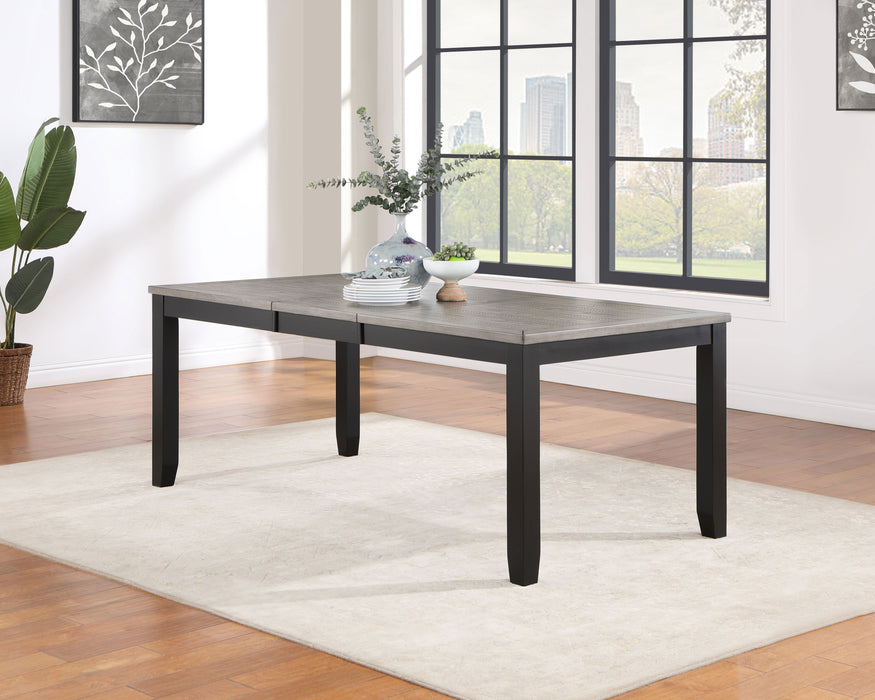 Elodie Rectangular Dining Table with Extension Grey and Black - Imperial Furniture (Las Vegas, NV) - Multi Location