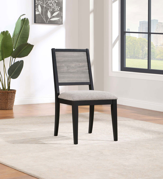 Elodie Upholstered Padded Seat Dining Side Chair Dove Grey and Black (Set of 2) - Imperial Furniture (Las Vegas, NV) - Multi Location