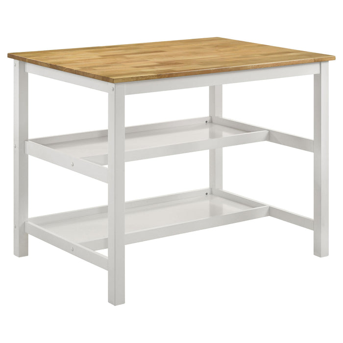 Edgeworth Kitchen Island Counter Table Brown and White - Imperial Furniture (Las Vegas, NV) - Multi Location