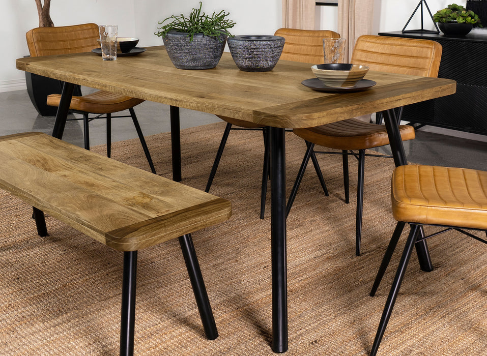 Maverick Rectangular Tapered Legs Dining Table Natural Mango and Black - Imperial Furniture (Las Vegas, NV) - Multi Location