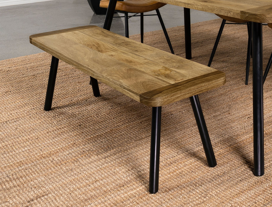 Maverick Rectangular Dining Bench Natural Mango and Black - Imperial Furniture (Las Vegas, NV) - Multi Location