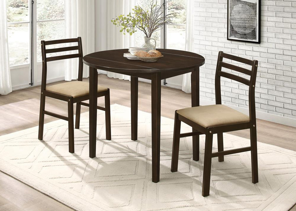 Bucknell 3-piece Dining Set with Drop Leaf Cappuccino and Tan - Imperial Furniture (Las Vegas, NV) - Multi Location