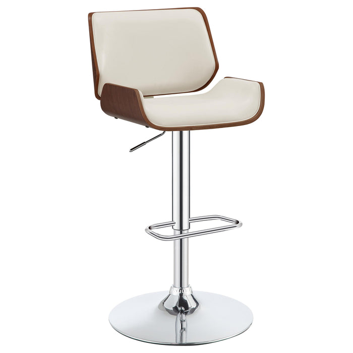 Folsom Upholstered Adjustable Bar Stool Ecru and Chrome - Imperial Furniture (Las Vegas, NV) - Multi Location