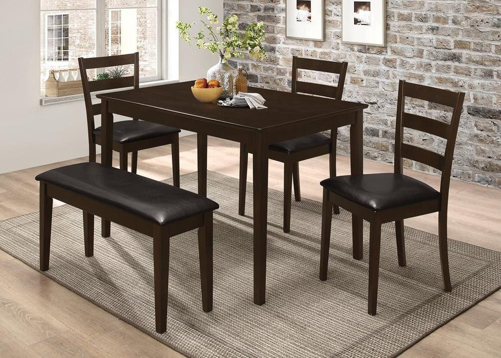 Guillen 5-piece Dining Set with Bench Cappuccino and Dark Brown - Imperial Furniture (Las Vegas, NV) - Multi Location