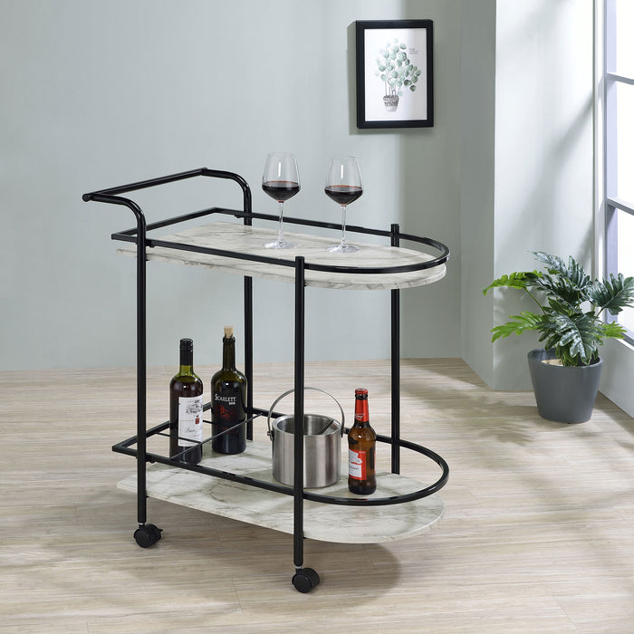 Desiree 2-tier Bar Cart with Casters Black - Imperial Furniture (Las Vegas, NV) - Multi Location