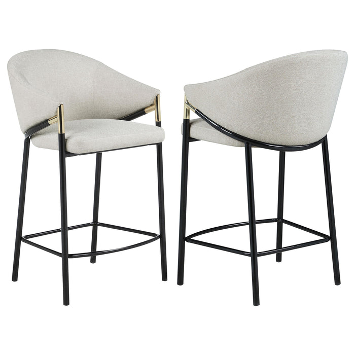Chadwick Sloped Arm Counter Height Stools Beige and Glossy Black (Set of 2) - Imperial Furniture (Las Vegas, NV) - Multi Location