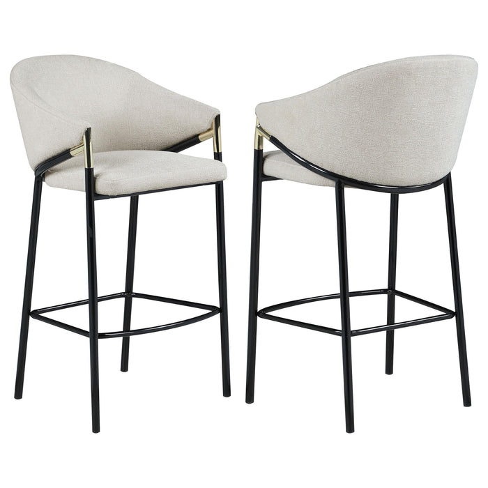 Chadwick Sloped Arm Bar Stools Beige and Glossy Black (Set of 2) - Imperial Furniture (Las Vegas, NV) - Multi Location