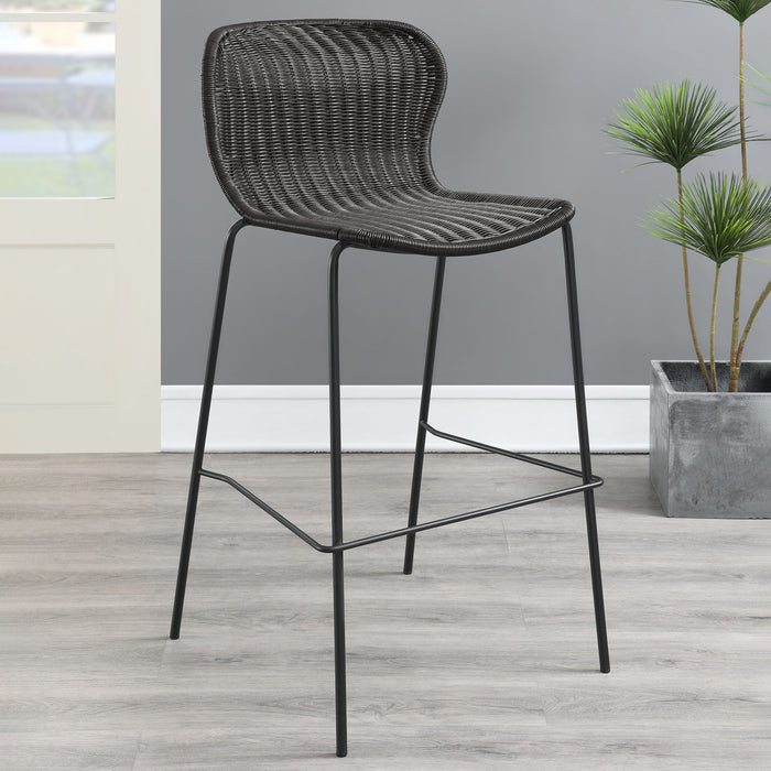 Mckinley Upholstered Bar Stools with Footrest (Set of 2) Brown and Sandy Black - Imperial Furniture (Las Vegas, NV) - Multi Location