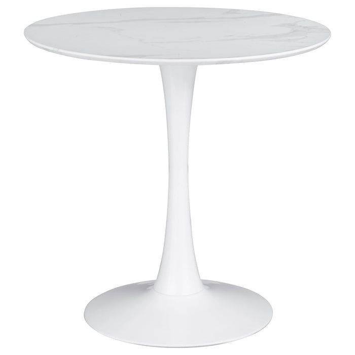 Arkell 30-inch Round Pedestal Dining Table White - Imperial Furniture (Las Vegas, NV) - Multi Location