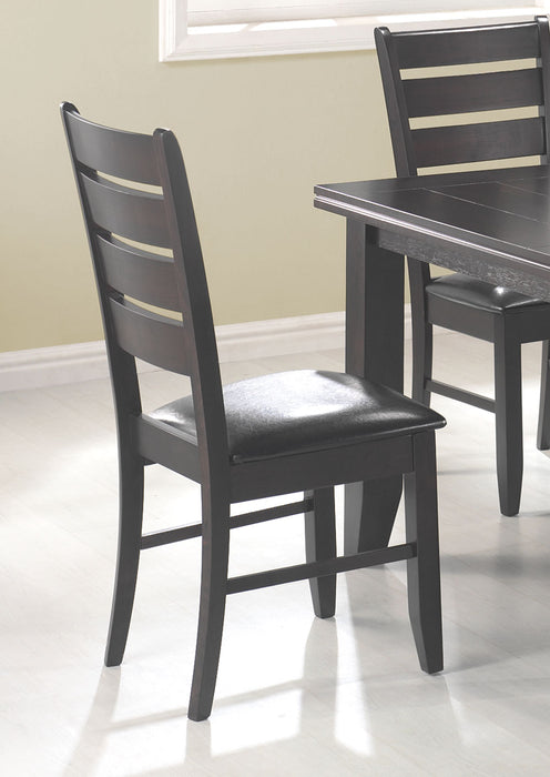 Dalila Ladder Back Side Chairs Cappuccino and Black (Set of 2) - Imperial Furniture (Las Vegas, NV) - Multi Location