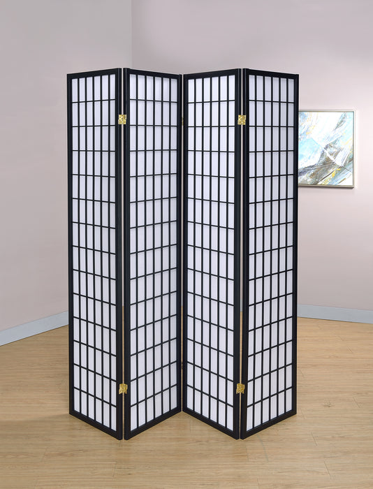 Roberto 4-panel Folding Screen Black and White - Imperial Furniture (Las Vegas, NV) - Multi Location